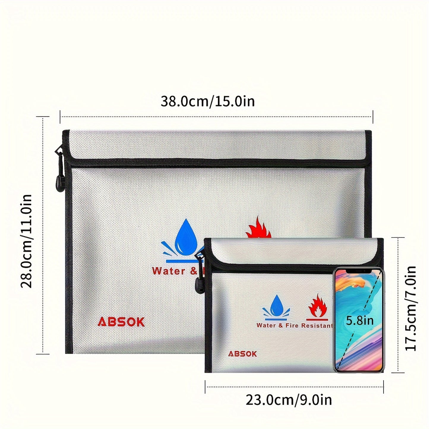 2-Pack Fire-Resistant Document Bags ā Safe Storage for Peace of Mind