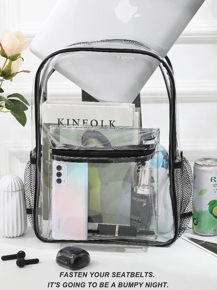 Transparent K-Style PVC Backpack - Trendy and Fashionable for Women