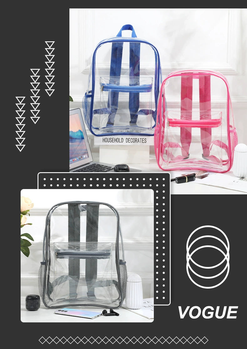 Transparent K-Style PVC Backpack - Trendy and Fashionable for Women
