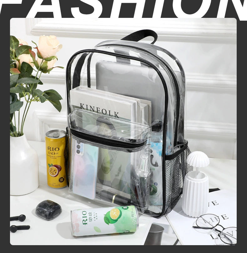 Transparent K-Style PVC Backpack - Trendy and Fashionable for Women