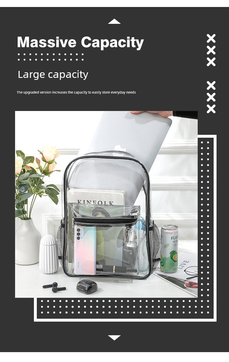 Transparent K-Style PVC Backpack - Trendy and Fashionable for Women