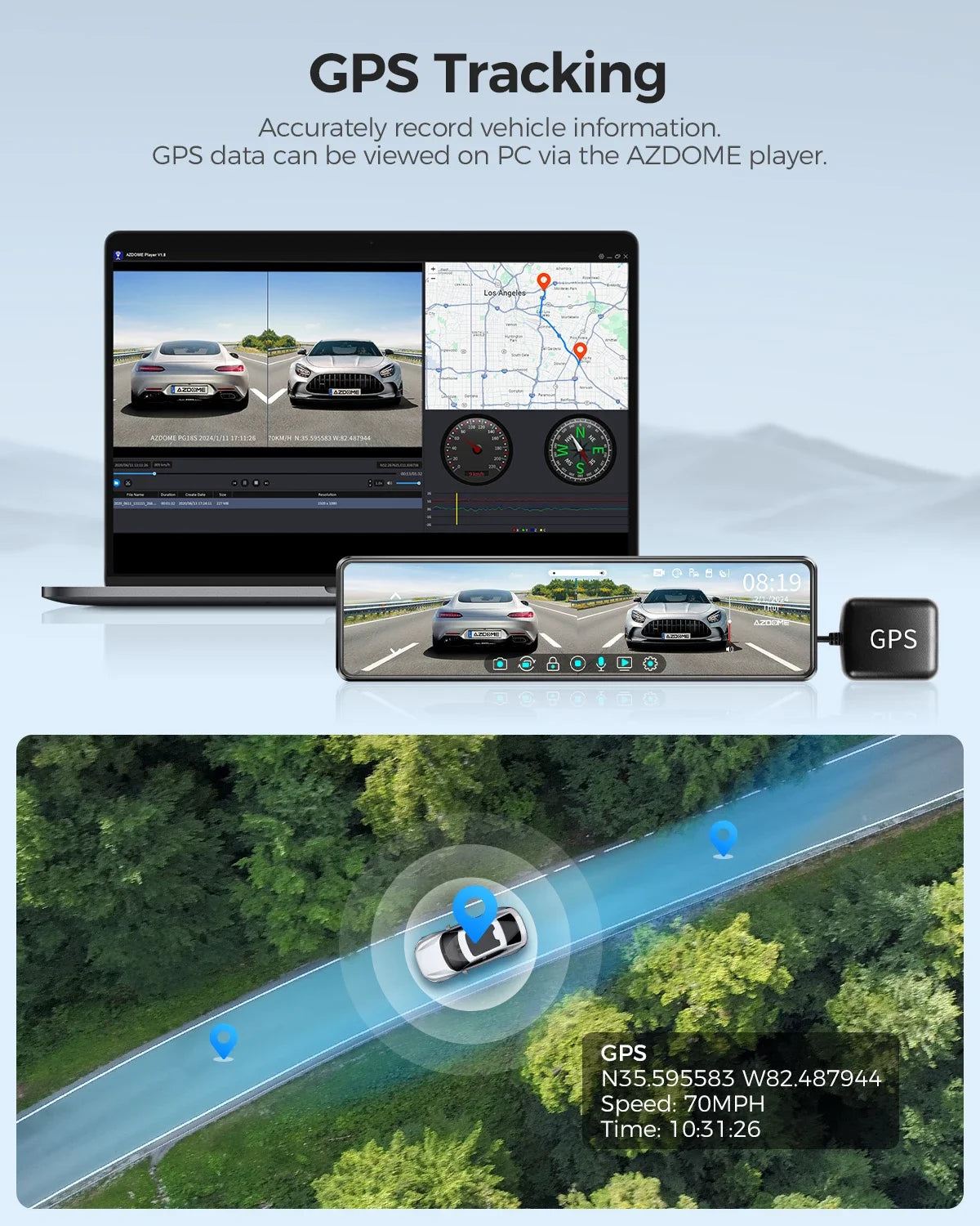 2024 New AZDOME Dash Cam PG18S