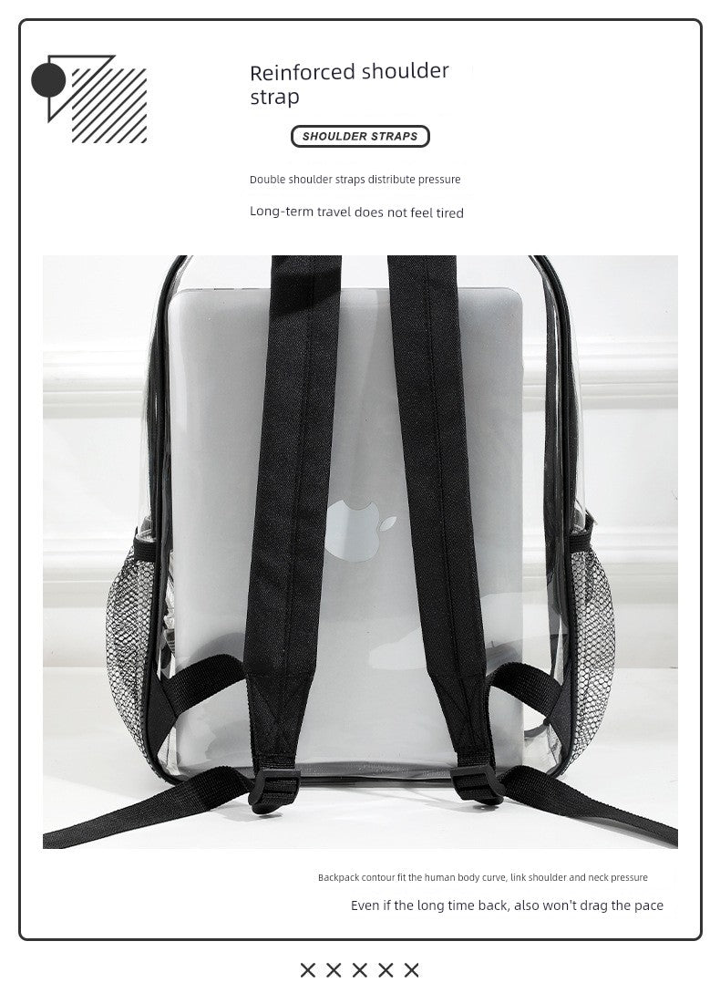 Transparent K-Style PVC Backpack - Trendy and Fashionable for Women