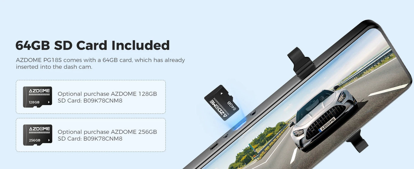 2024 New AZDOME Dash Cam PG18S
