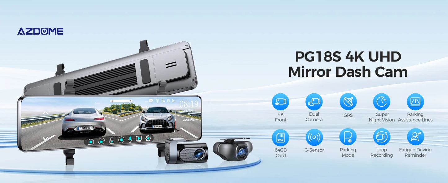 2024 New AZDOME Dash Cam PG18S