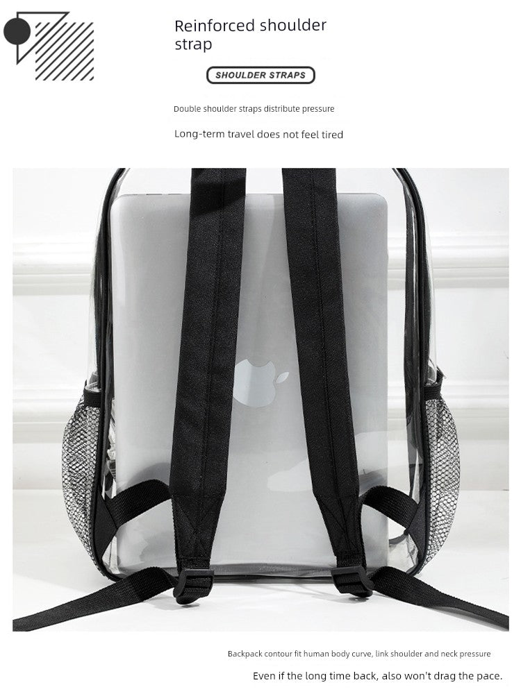 Transparent K-Style PVC Backpack - Trendy and Fashionable for Women