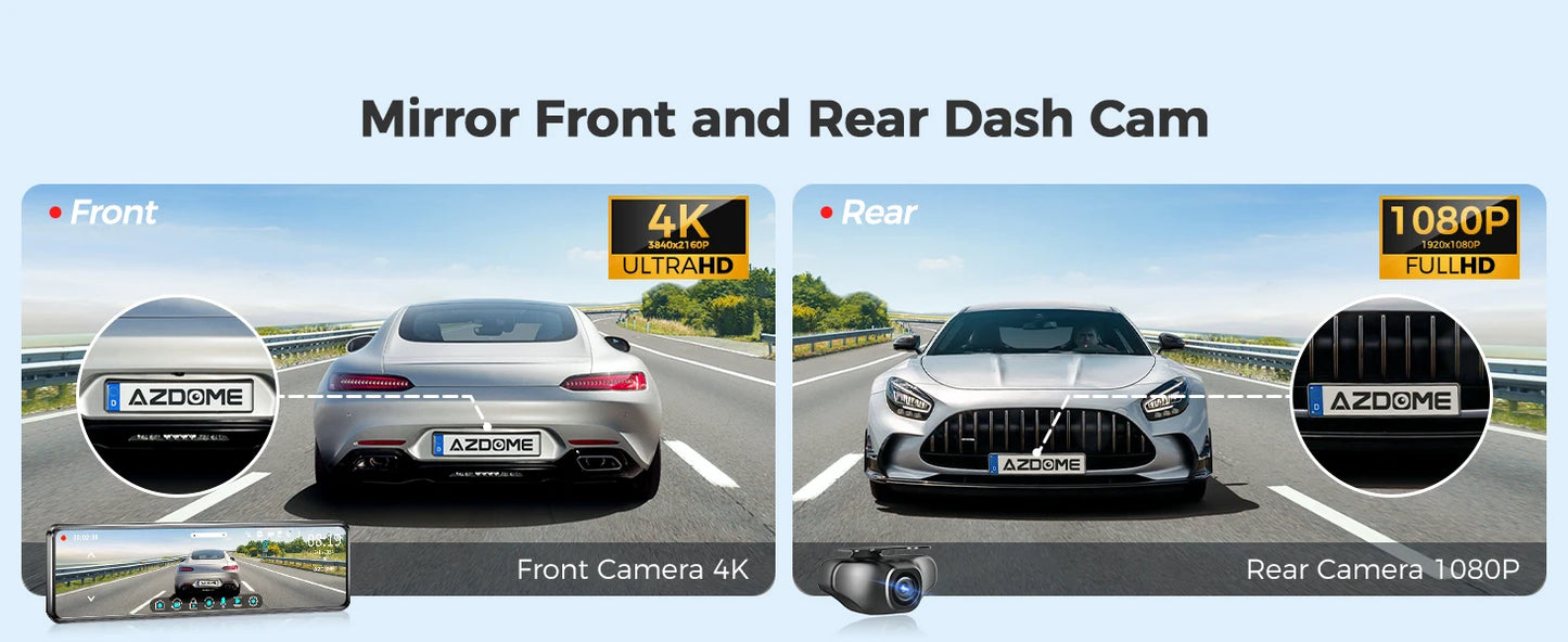 2024 New AZDOME Dash Cam PG18S