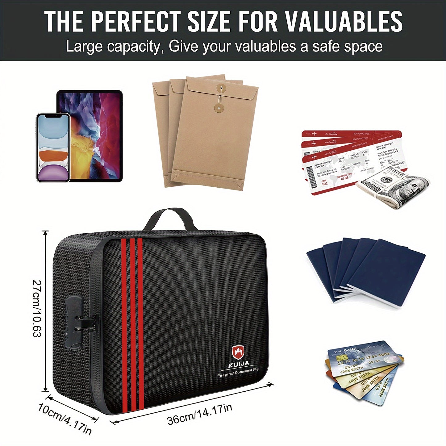 Premium Fireproof Document Bag – Durable, Secure, and Travel-Ready